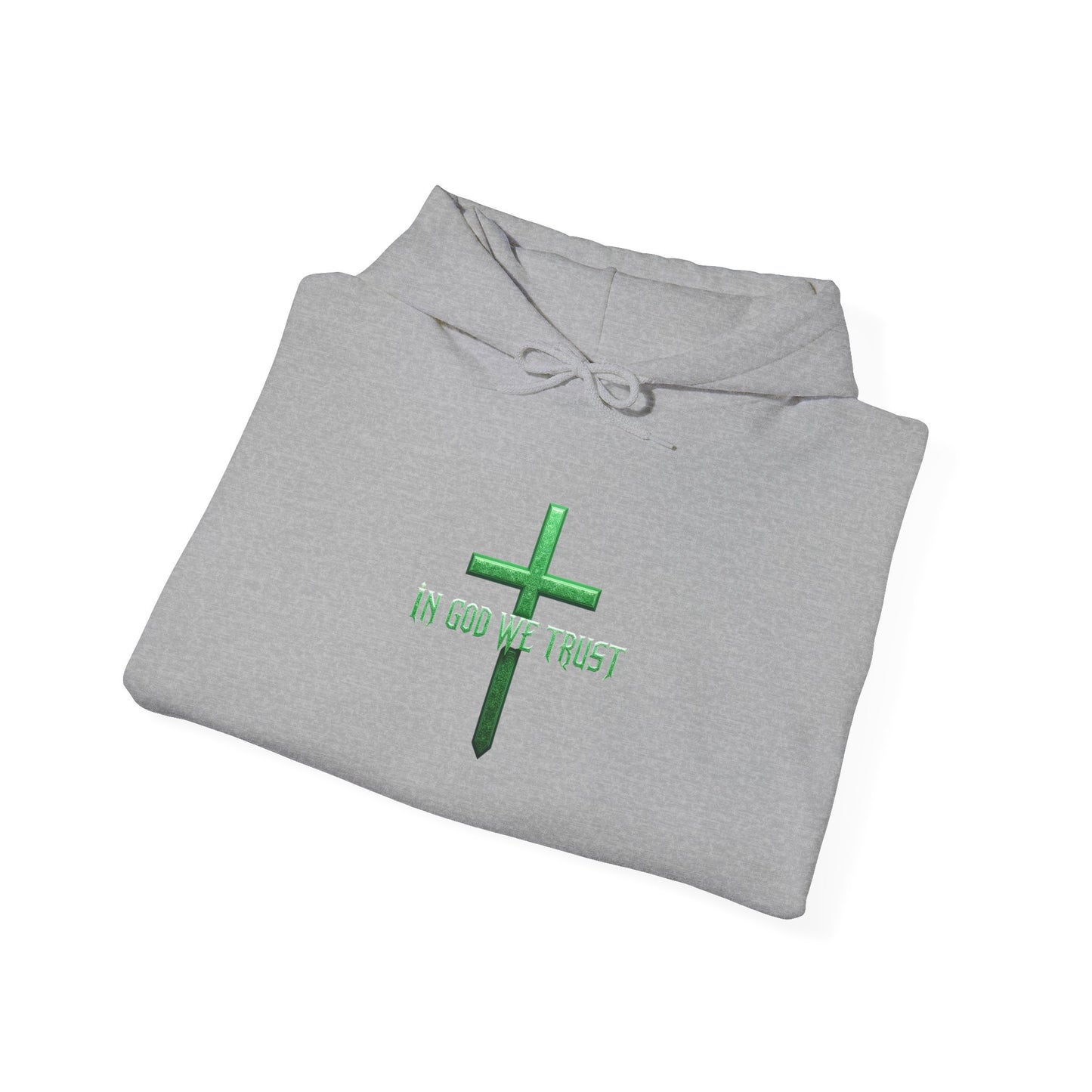 In God We Trust – Men’s Christian Hoodie (Green Design)
