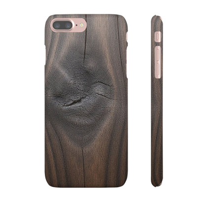 iPhone Snap Case – Dark Wood Grain Design