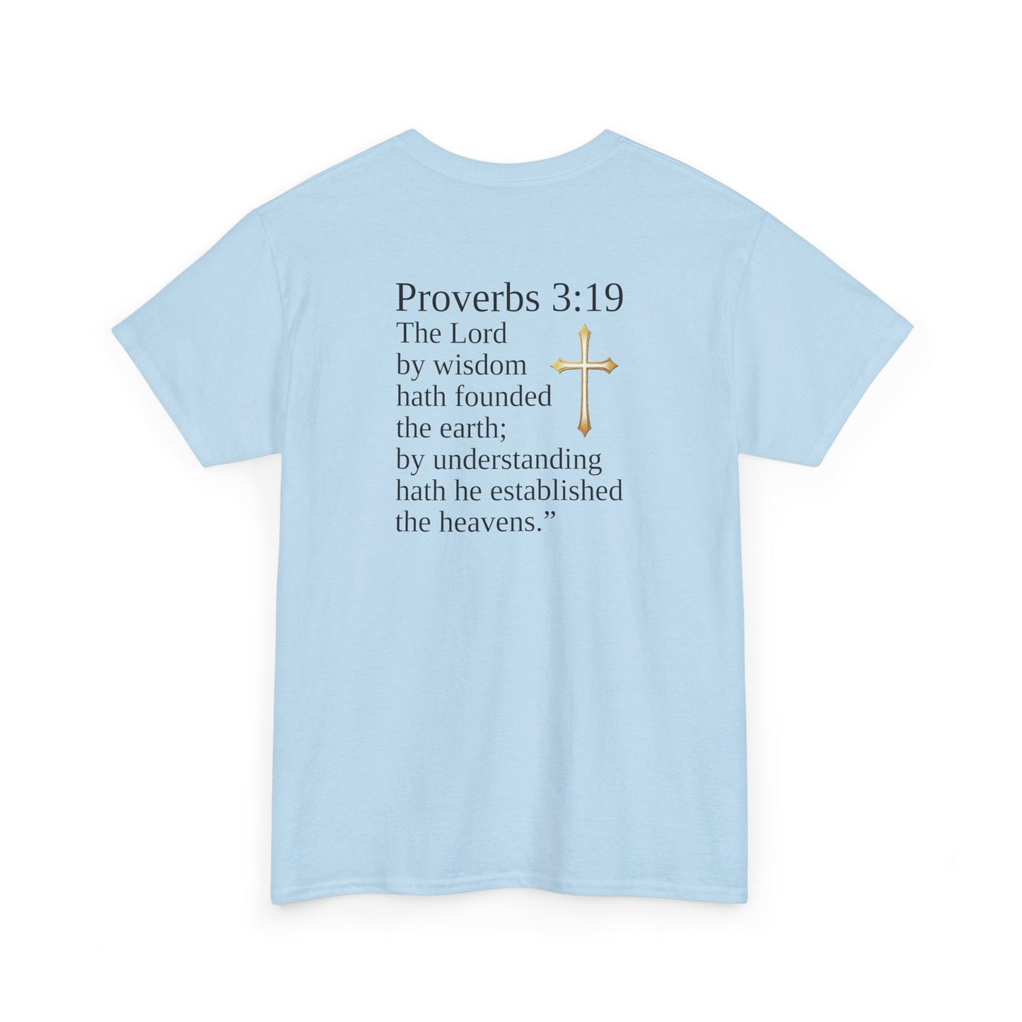 Wisdom in the Atom – Men’s Spiritual T-Shirt (Black Text)