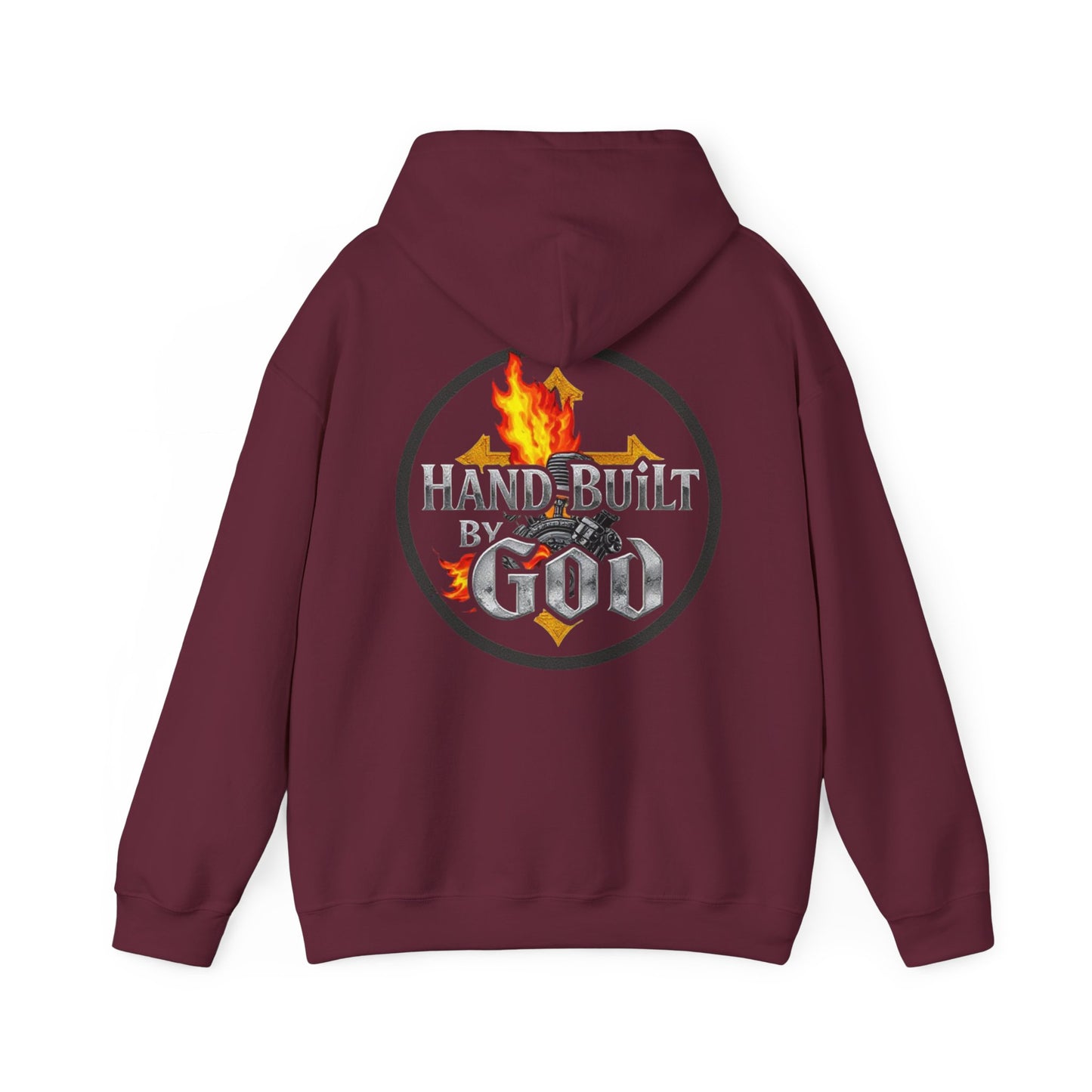 Men’s “Hand Built By God” Christian Hoodie – Bold Faith Identity Pullover
