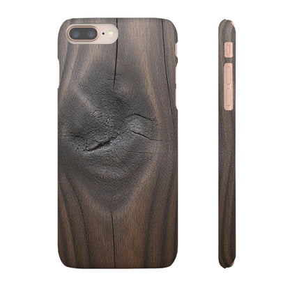 iPhone Snap Case – Dark Wood Grain Design
