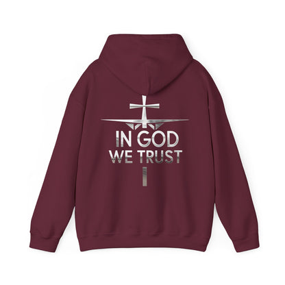 In God We Trust | Men’s Christian Hoodie with Back Design Print