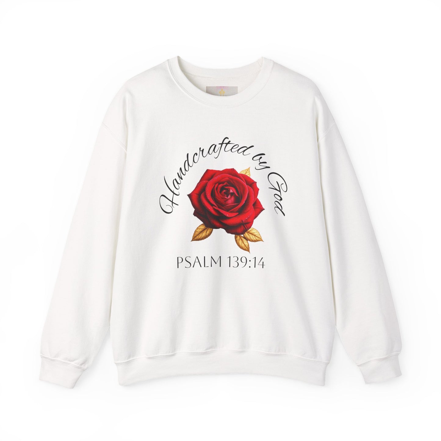 Handcrafted by God Rose Women's Sweatshirt – (Dark Lettering)