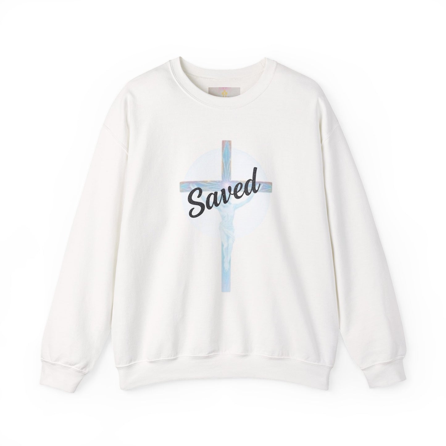 Grace Worn Bold – Women’s “Saved” Cross Sweatshirt