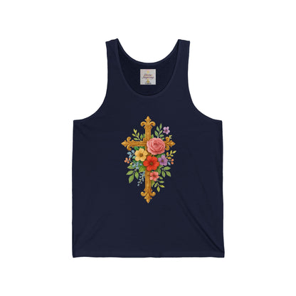 Floral Cross Women’s Tank Top