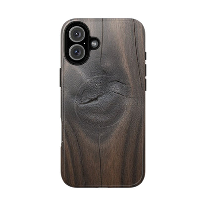 Faith Rooted in Strength – Dark Wood Grain iPhone Magnetic Tough Case