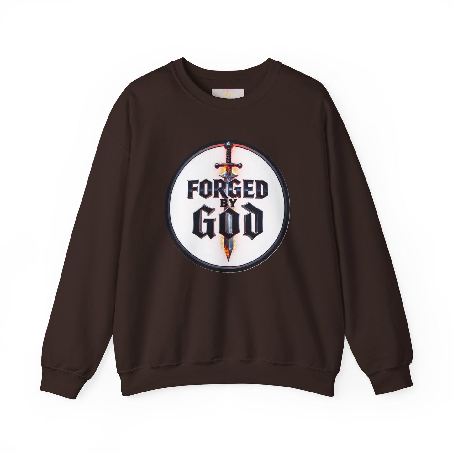 Forged by God Men’s Christian Sweatshirt – Bold Faith Apparel