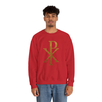 Chi Rho (Gold) - Men's Christian Sweatshirt