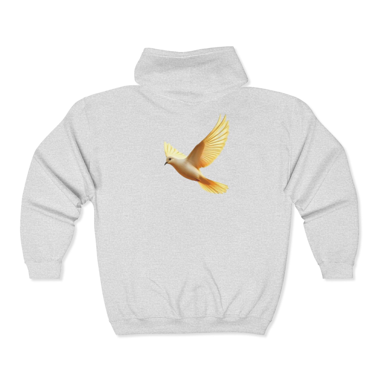 Peaceful Spirit Women's Zip-Up Hoodie with Dove in Flight Design