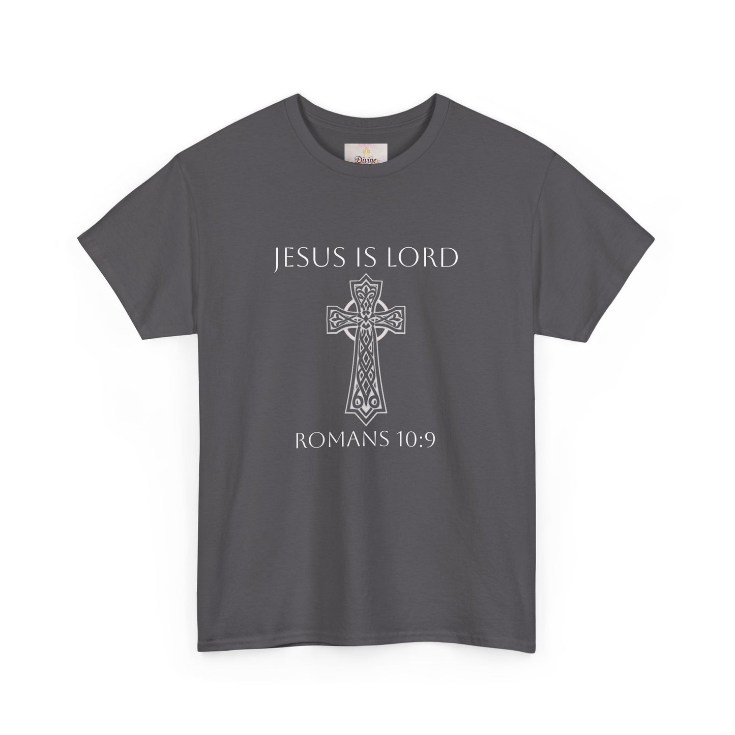 Women's Jesus is Lord Christian T-Shirt – Modern Cross Design (White Lettering)