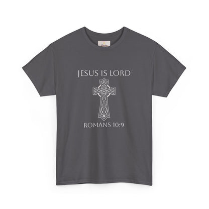 Women's Jesus is Lord Christian T-Shirt – Modern Cross Design (White Lettering)