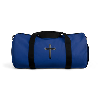 Divine Strength Duffle Bag in Blue – Carry the Cross with Purpose