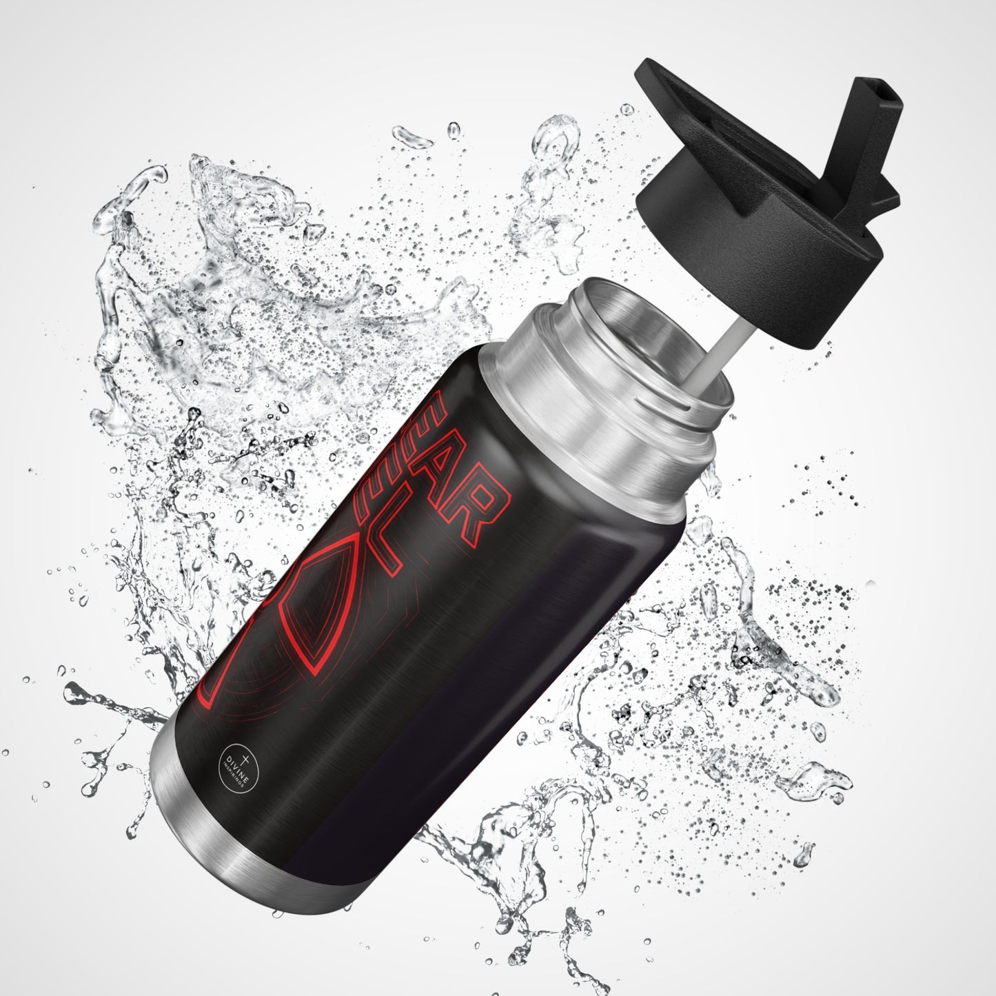 Faith Fueled – Nuclear Energy Stainless Steel Bottle (Red)