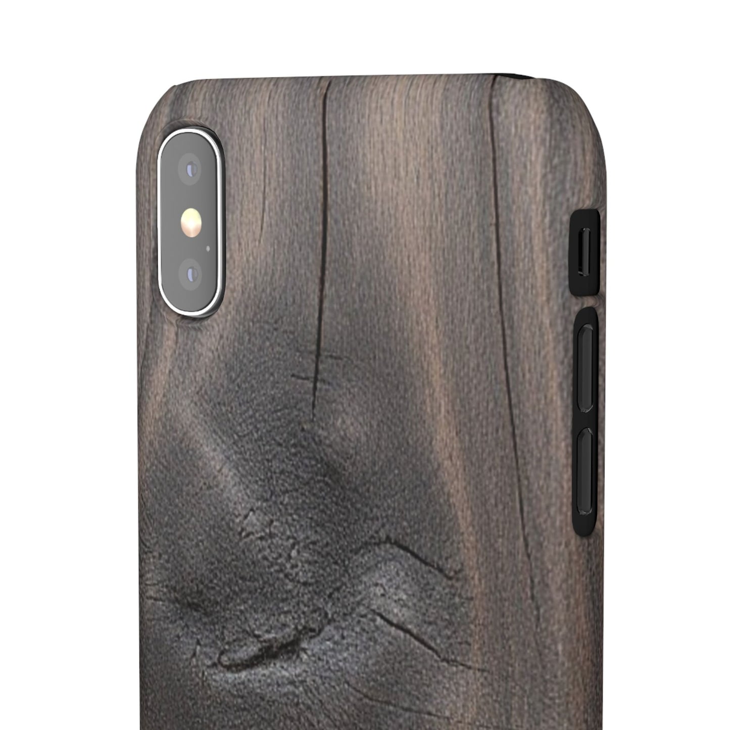 iPhone Snap Case – Dark Wood Grain Design