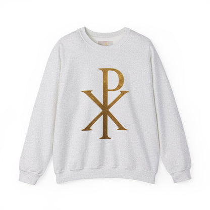 Divine Comfort – Women’s Gold Chi Rho Christian Sweatshirt