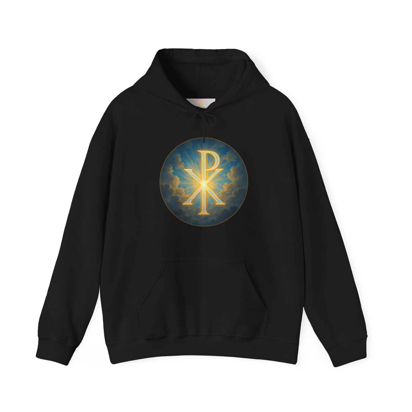Men’s Christian Hoodie with Chi Rho Symbol – Faith Emblem Pullover