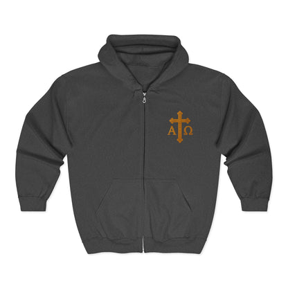 Alpha & Omega Zip-Up Hoodie for Men