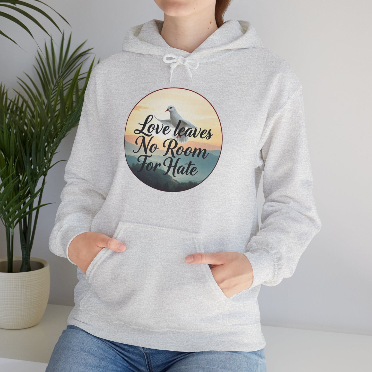 Women’s “Love Leaves No Room For Hate” Christian Hoodie – Faith & Compassion Pullover