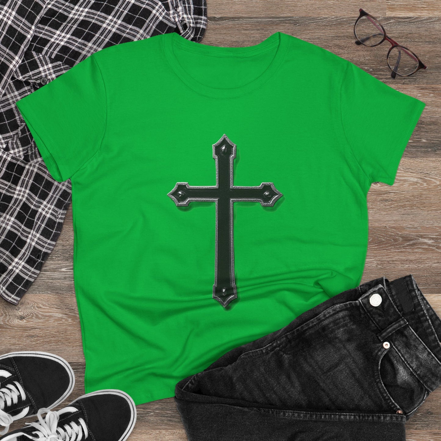 Warrior’s Black Cross Women’s Christian T-Shirt | Ephesians 6:11