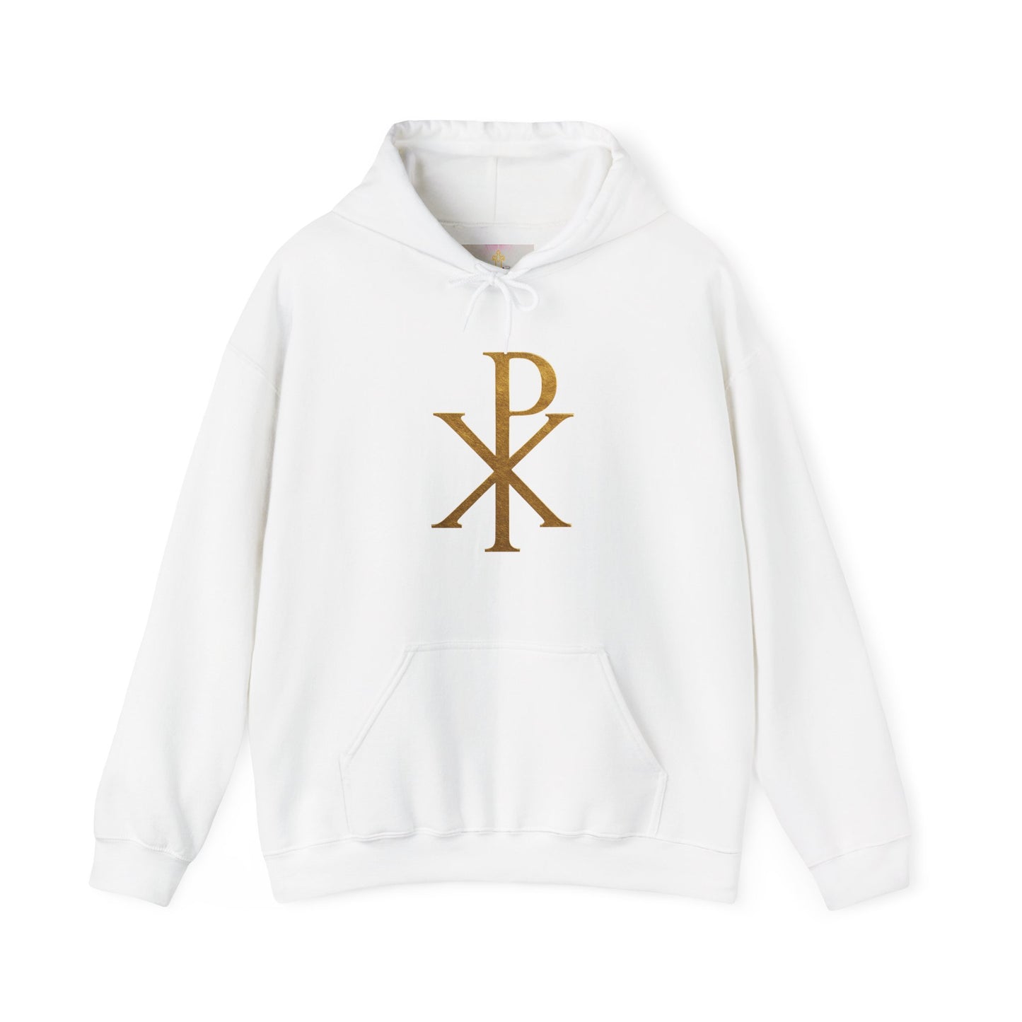 Anointed Warmth – Women’s Gold Chi Rho Christian Hoodie