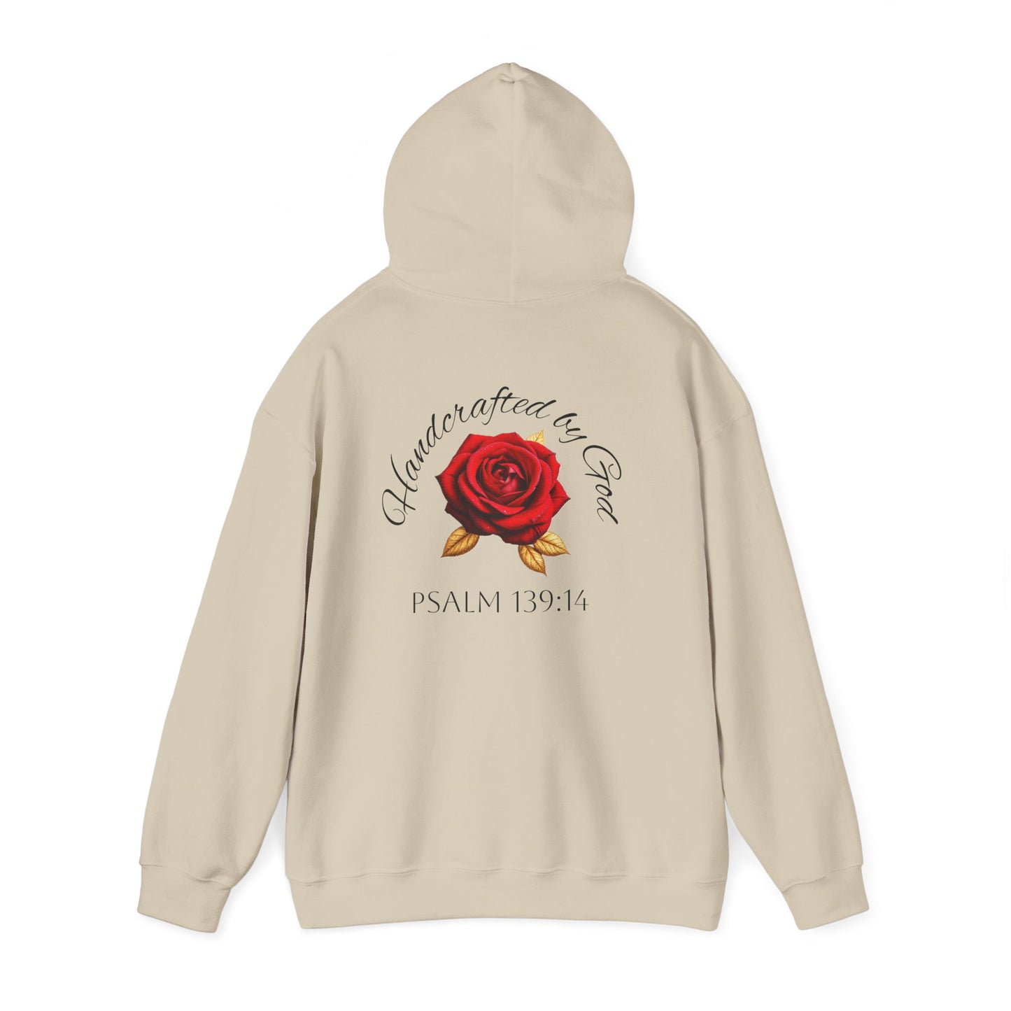 Handcrafted by God Rose Women's Hoodie (Dark Lettering)