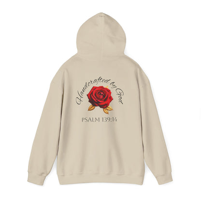 Handcrafted by God Rose Women's Hoodie (Dark Lettering)