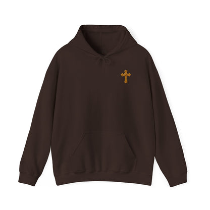 In God We Trust (Gold) - Men's Christian Hoodie with Golden Cross