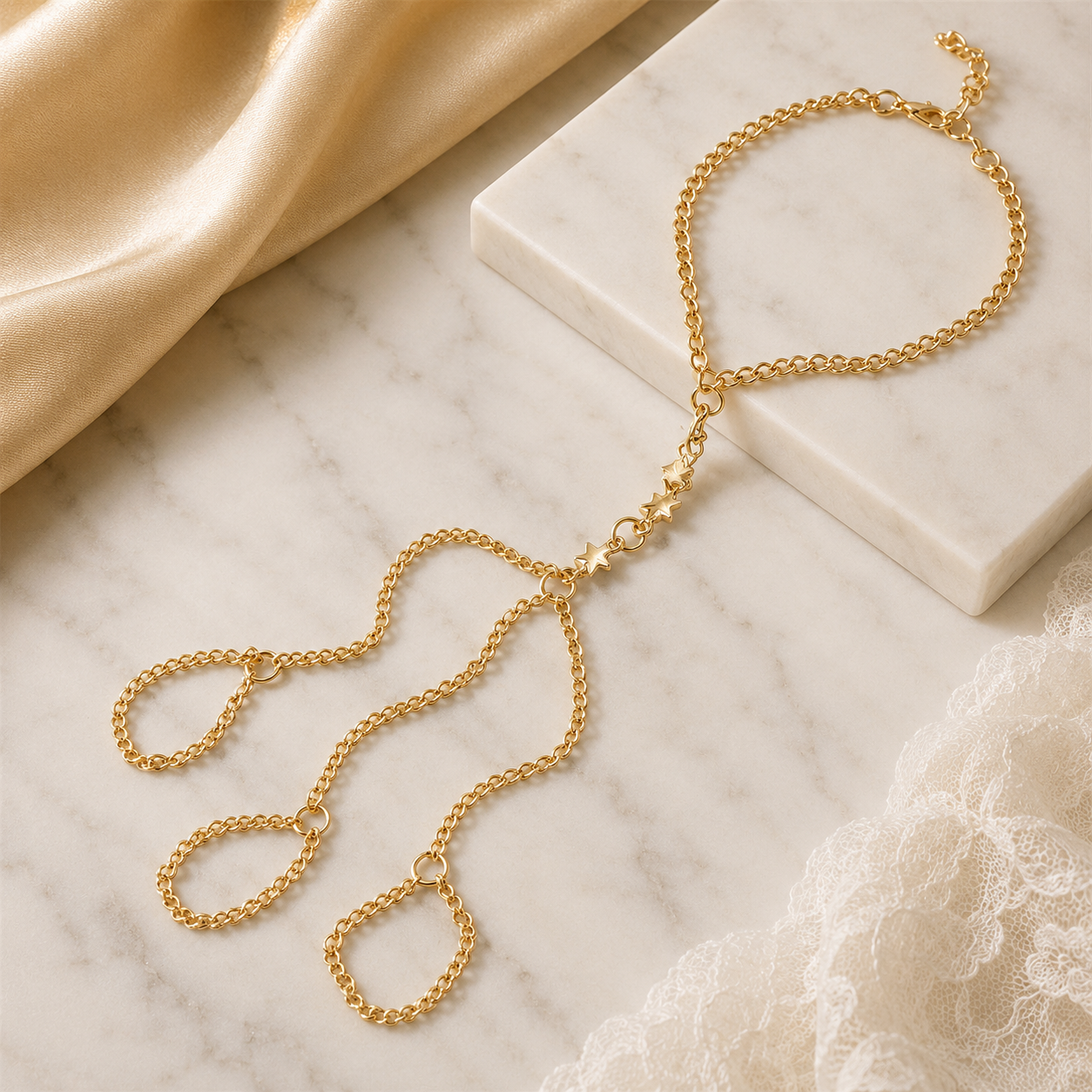 Angelic Touch Simple Star Chain Finger Chain