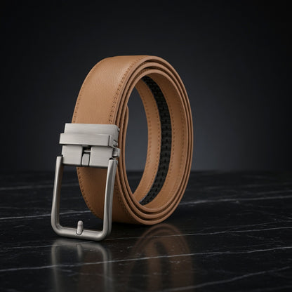 Bold Automatic Buckle Leather Belt