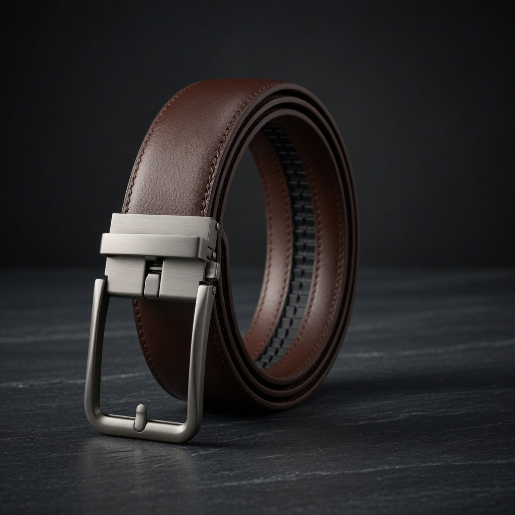 Bold Automatic Buckle Leather Belt