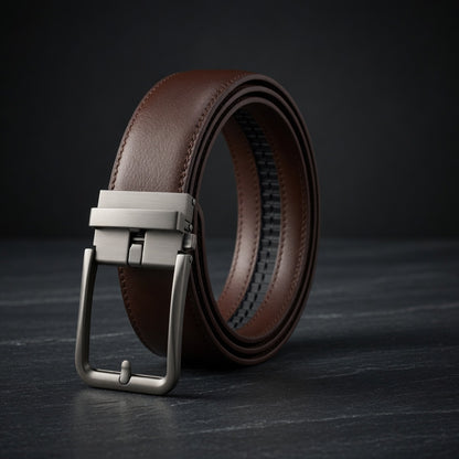 Bold Automatic Buckle Leather Belt