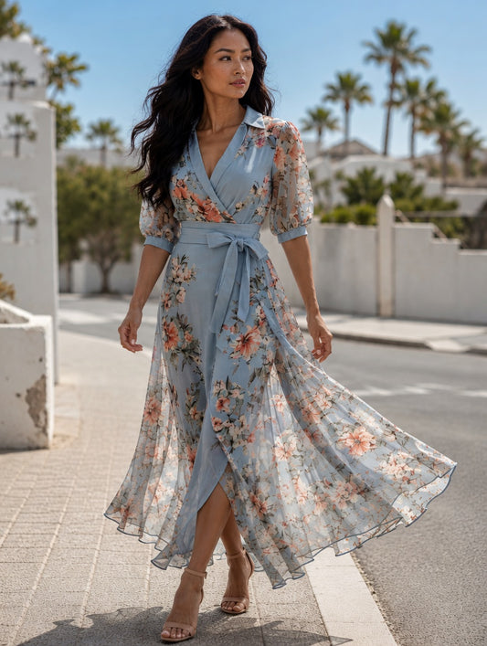 Blue Horizon Short Sleeve Dress