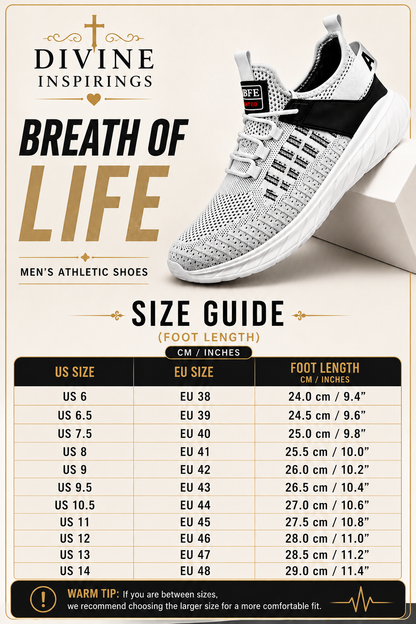 Breath of Life Shoe Size Chart