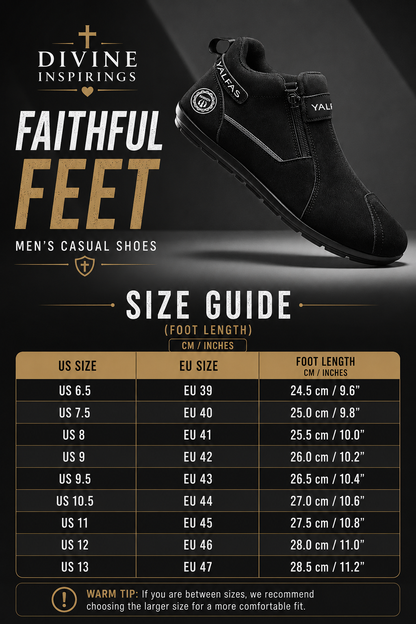 Faithful Feet Size Chart