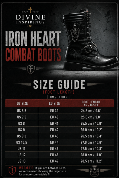 Iron Heart Sizing Chart