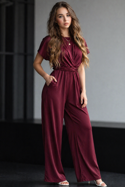 Majestic Faith Knot Waist Shift Jumpsuit