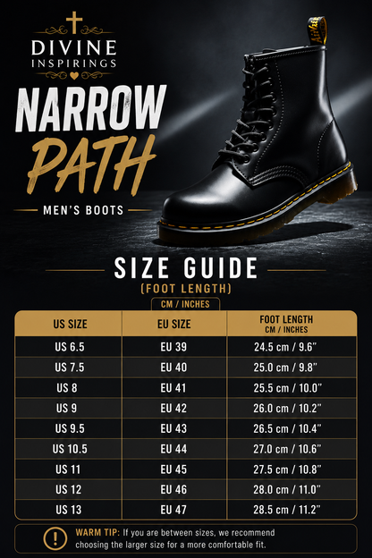 Narrow Path Sizing Chart