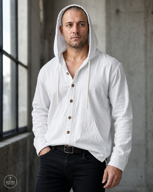 Wayward Men's Loose Hooded Long Sleeve Shirt