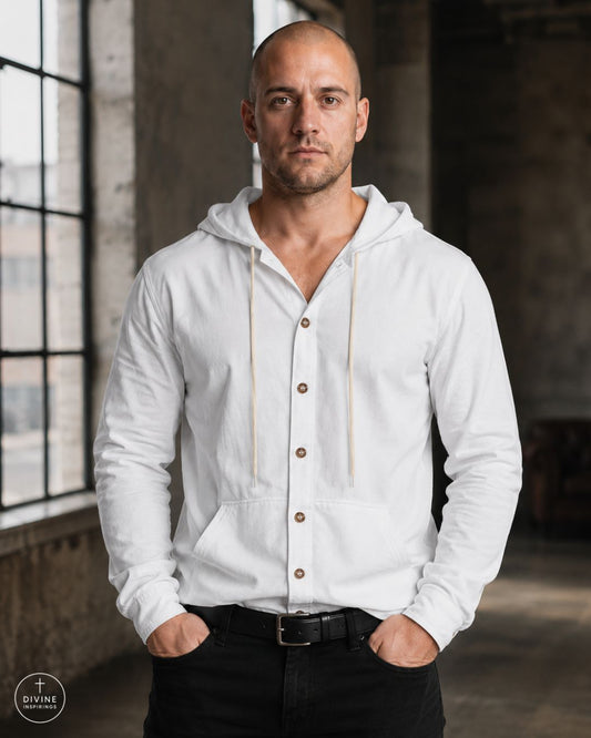 Wayward Men's Loose Hooded Long Sleeve Shirt