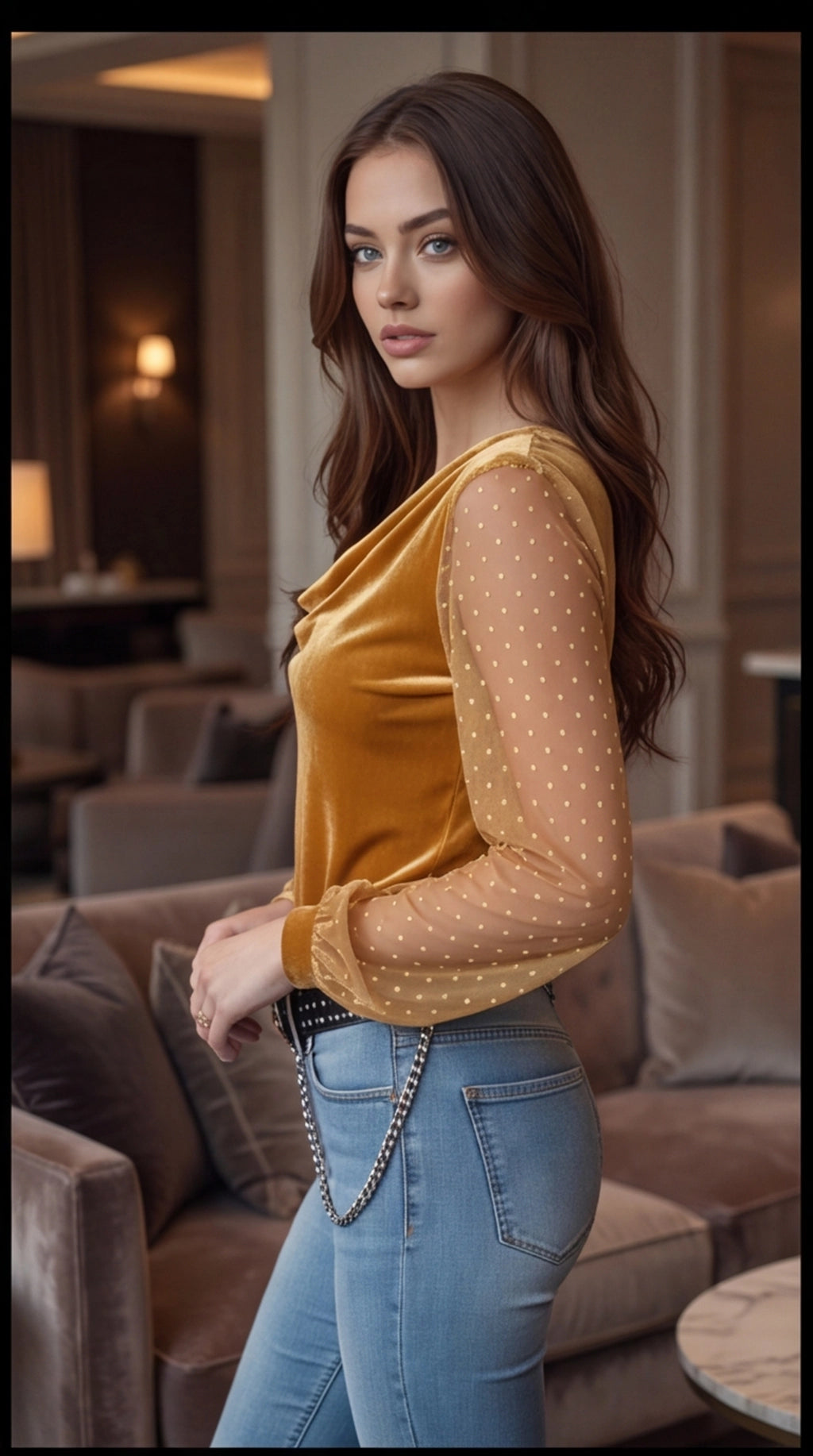 Graceful Embrace Long Sleeve Velvet Shirt